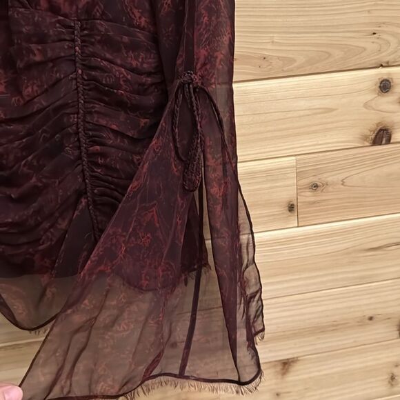 Ellie Tahari Sz Small Silk Whimsigoth Dark Romantic Y2K Babydoll Empire Blouse - Picture 7 of 14